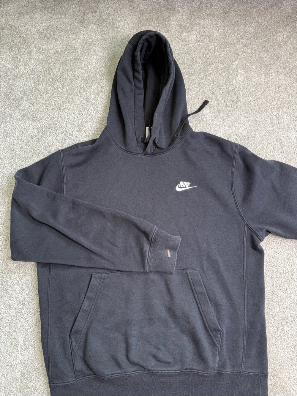 Nike Black Men's Pullover Hoodie with White Swoosh